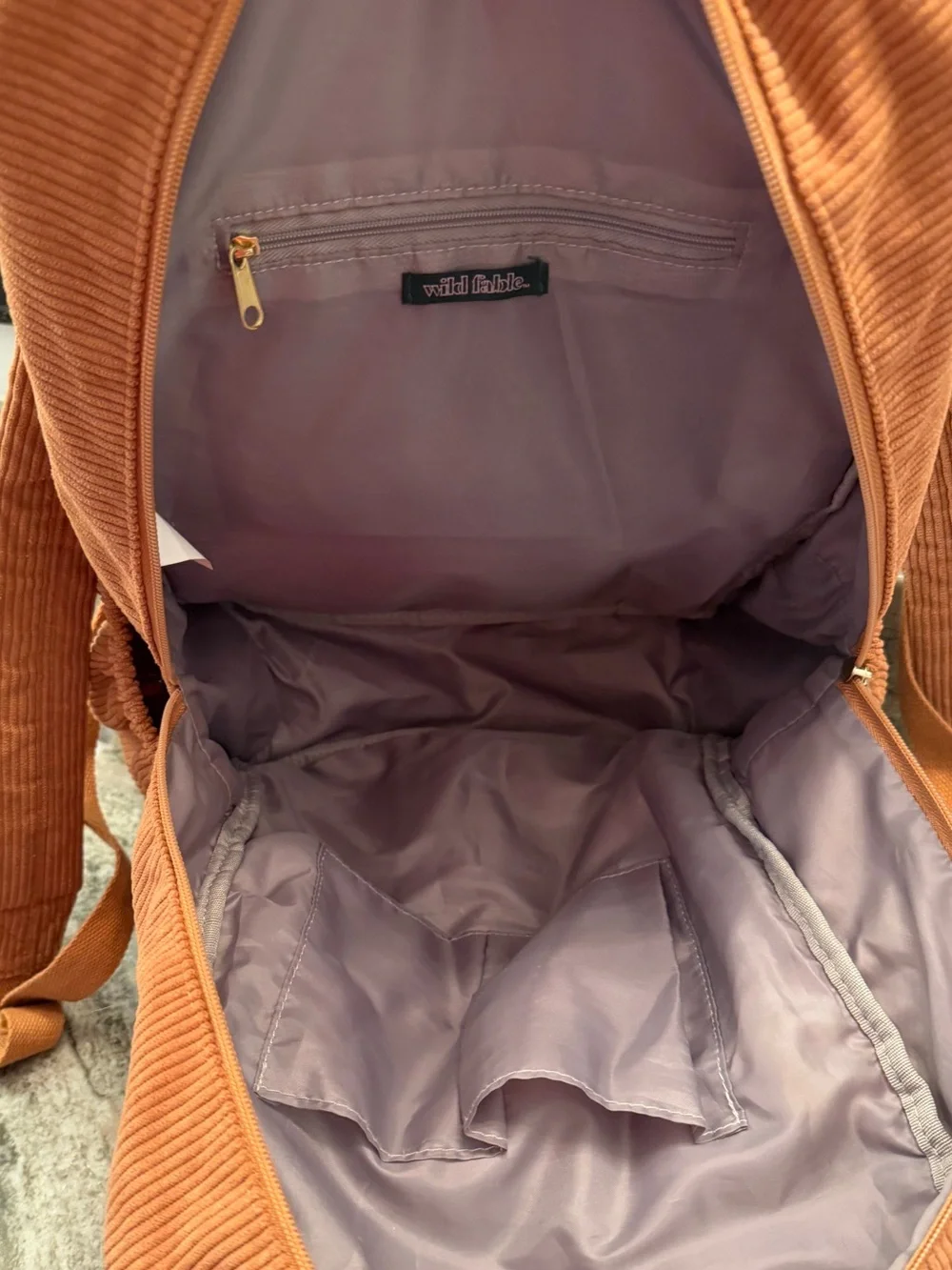 Wild Fable Rust Corduroy Backpack | Burnt Orange Laptop School Travel Bag